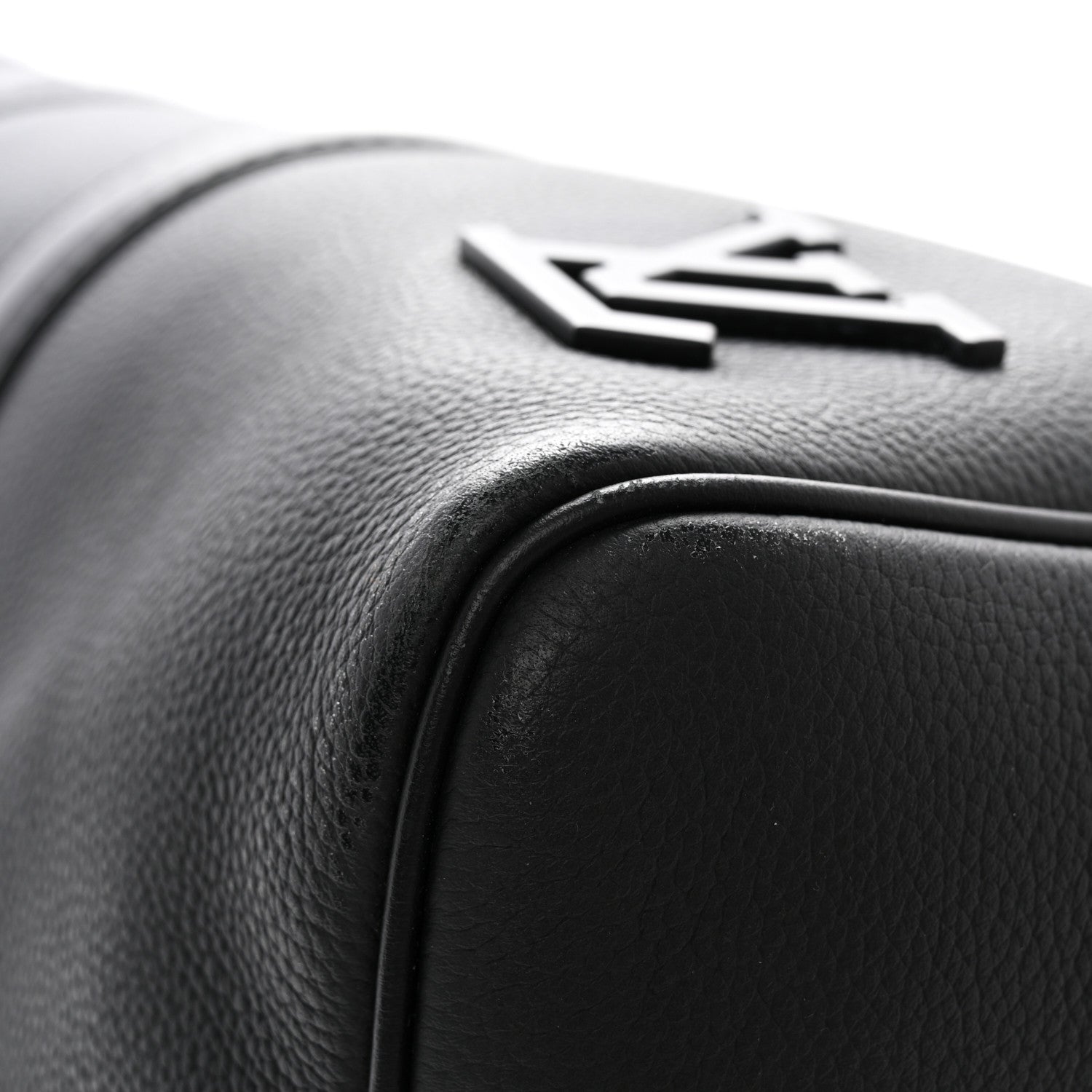 Louis Vuitton Grained Calfskin Aerogram Keepall Bandouliere 40 Black 11 of 16