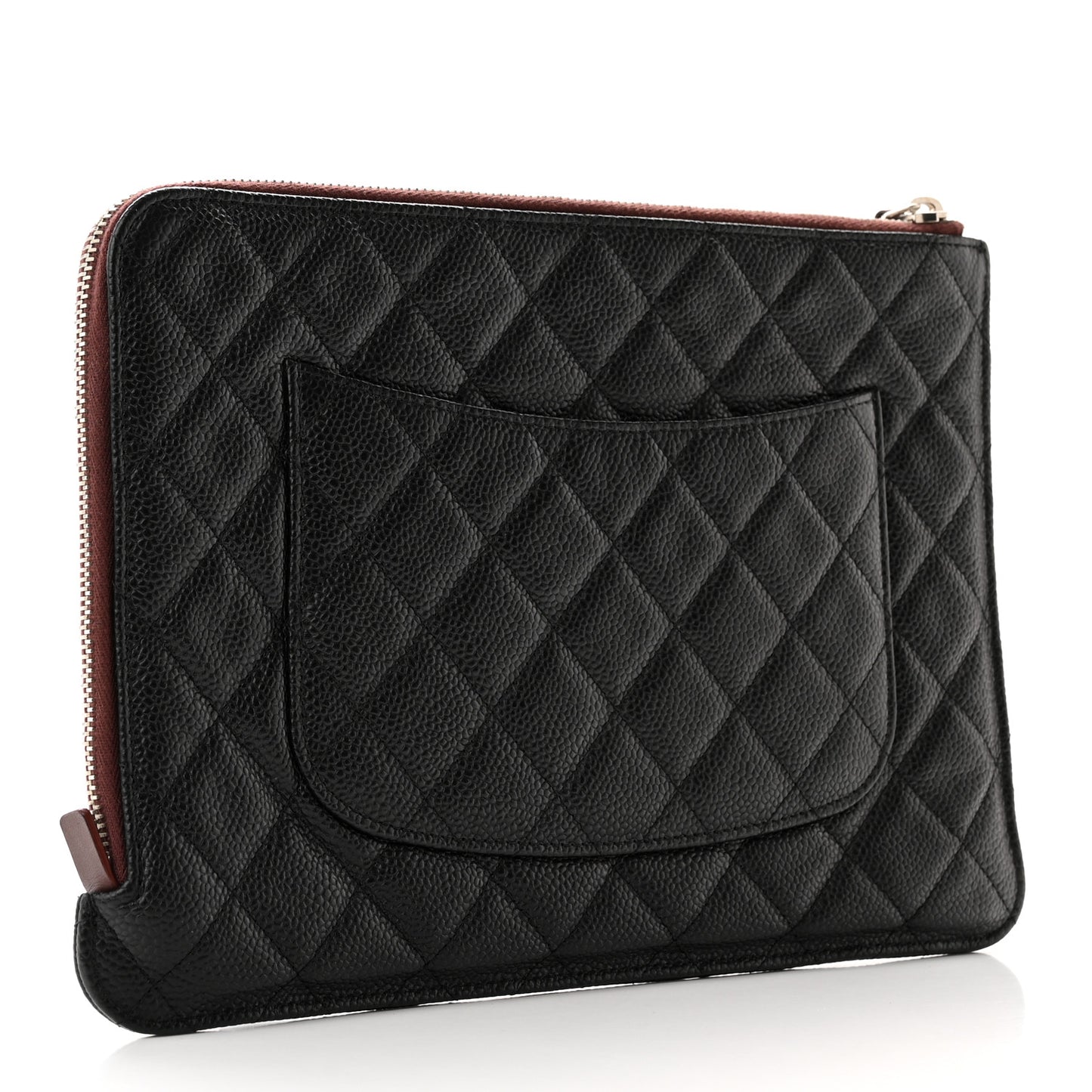 Caviar Quilted Medium Slide Pouch Black