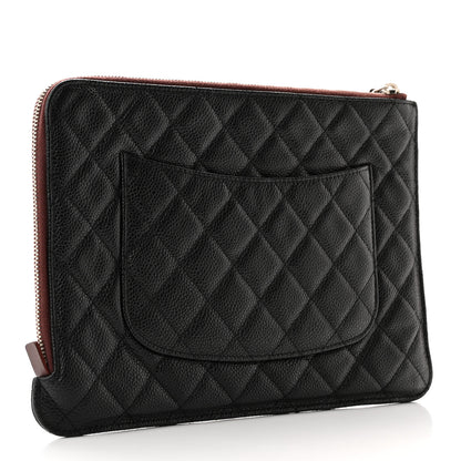 Chanel Caviar Quilted Medium Slide Pouch Black 3 of 13