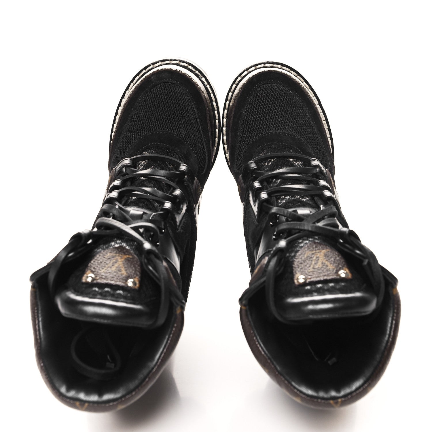Louis Vuitton Suede Calfskin Monogram Star Trail Ankle Boots 37 Black 2 of 8