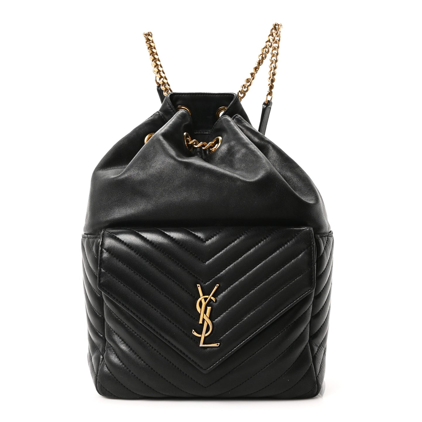 Lambskin Matelasse Monogram Joe Backpack Black