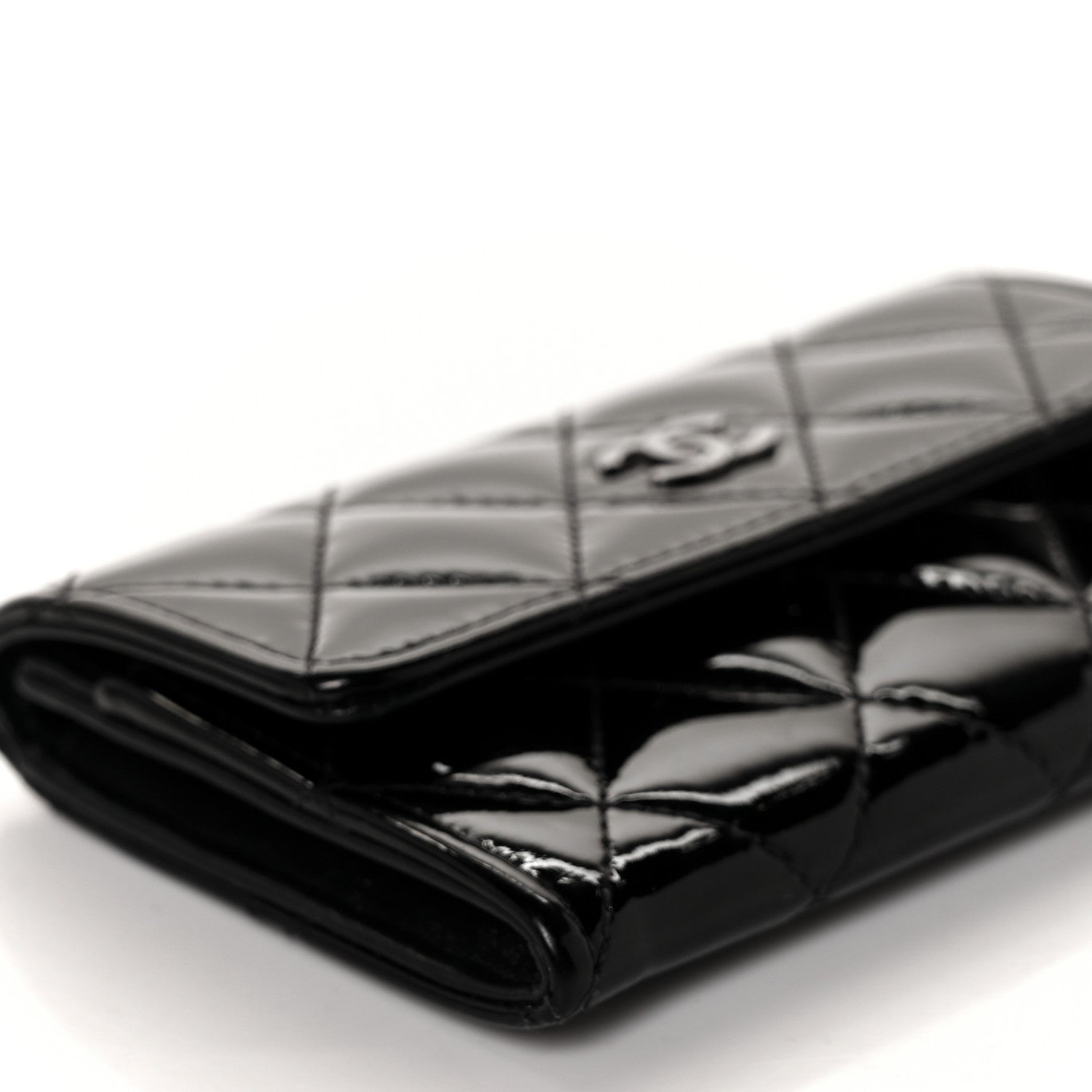 Chanel Patent Quilted Flap Card Holder Black 9 of 11