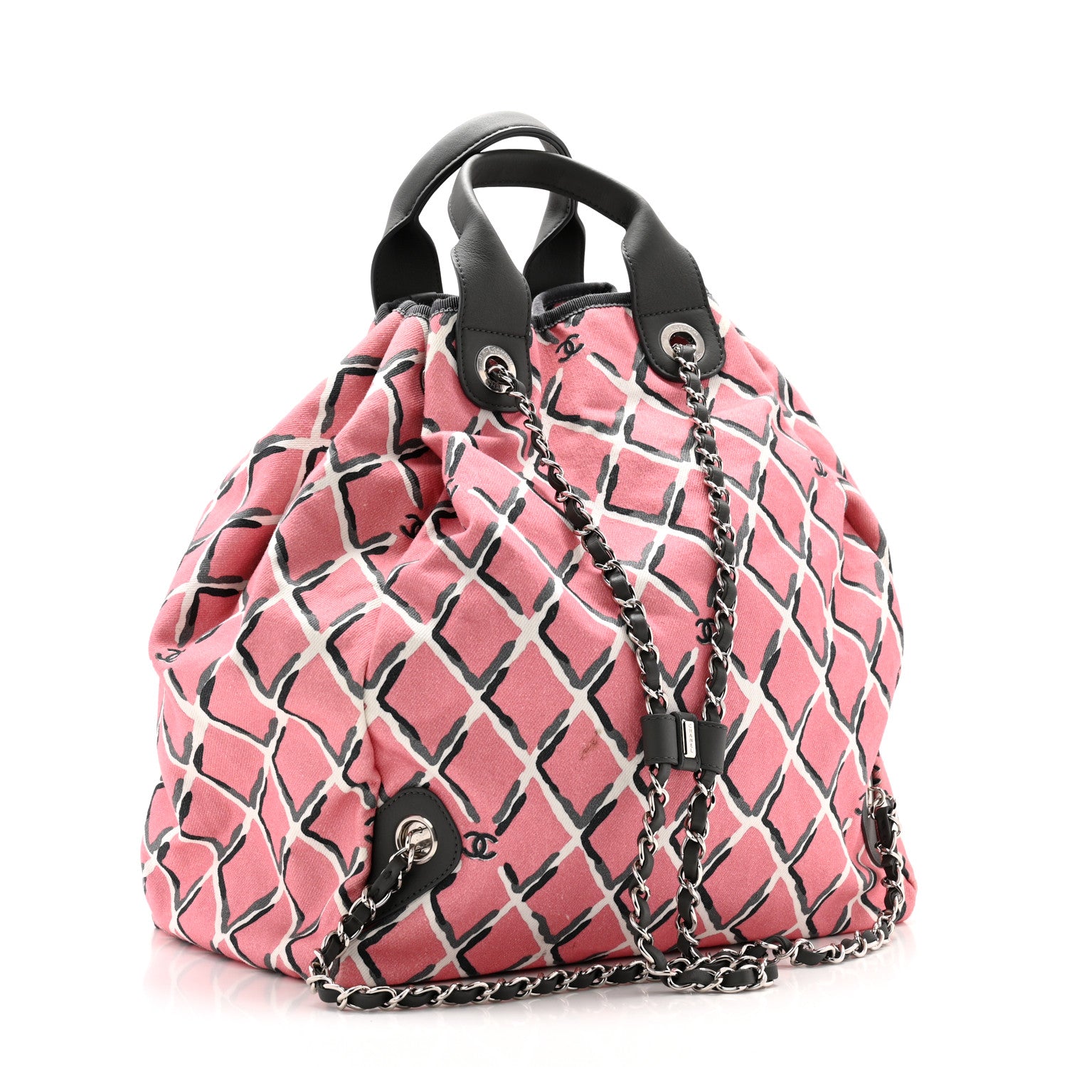 Chanel Canvas Coco Beach Backpack Pink Grey 3 of 12