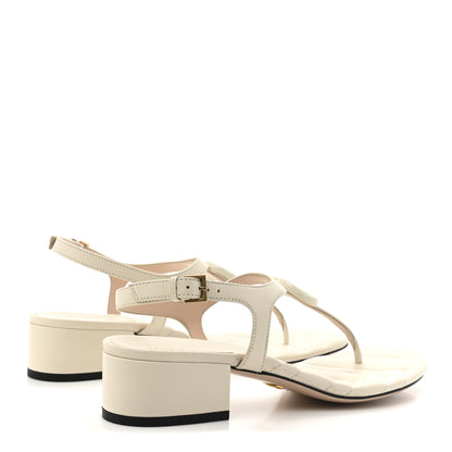 Gucci Nappa Matelasse Double G 35mm Thong Sandals 38 Mystic White 5 of 10