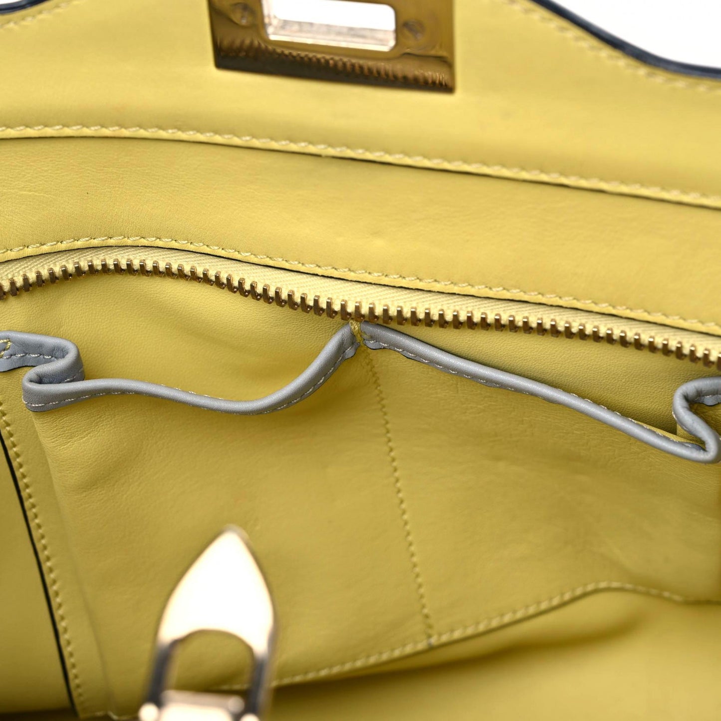 Vitello Watercolor Rockstud Double Handle Tote Rose Green Yellow Sky