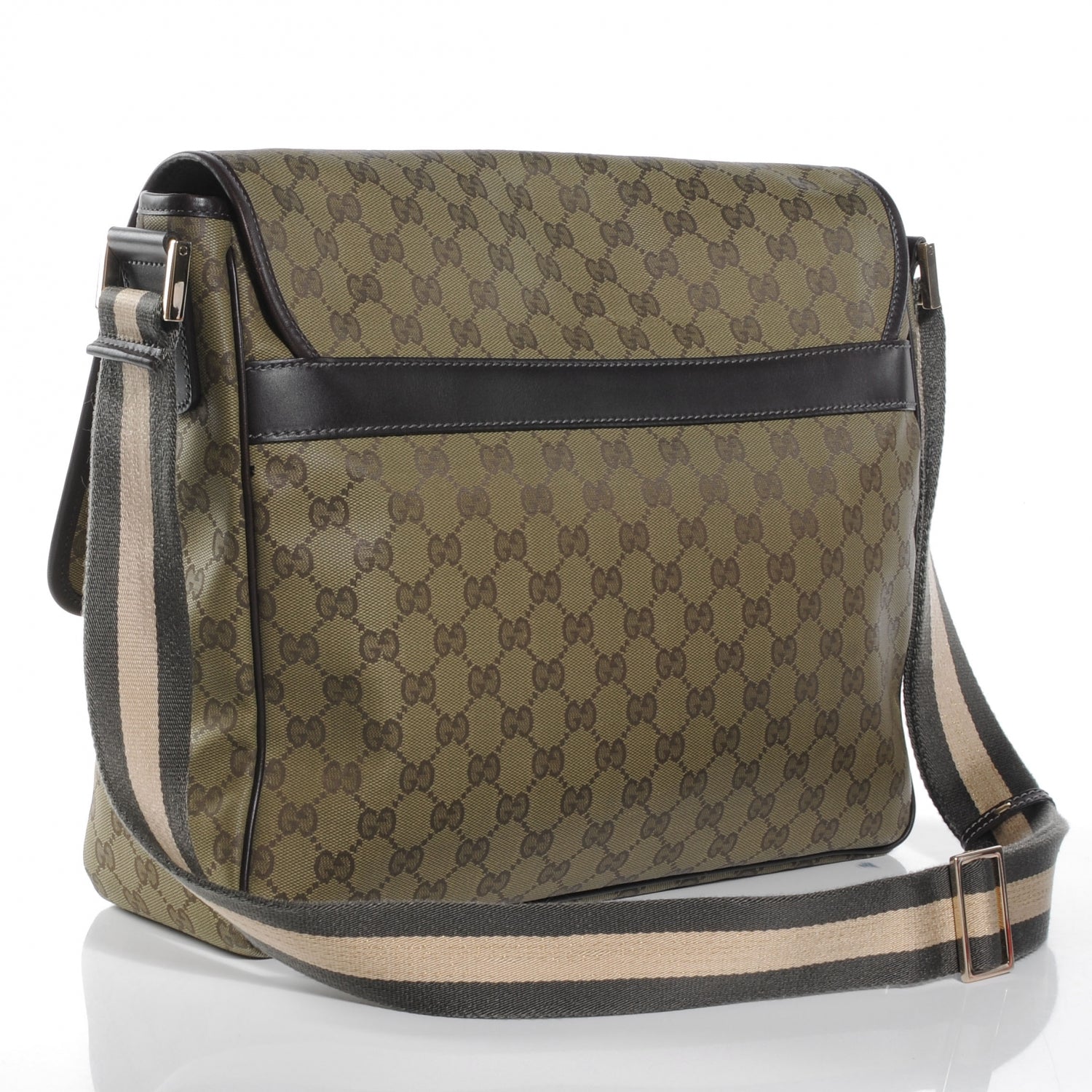 Gucci Monogram Medium Flap Messenger Bag Beige 3 of 8