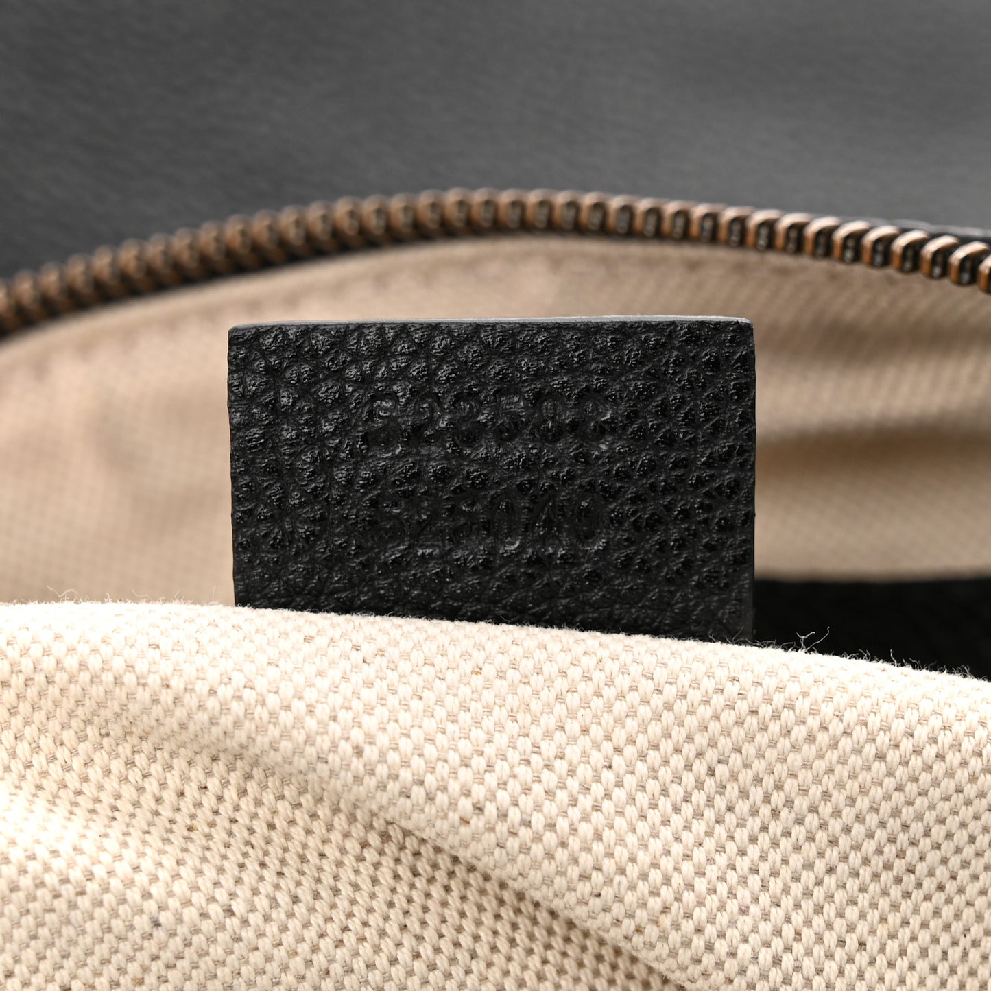 Grained Calfskin Logo Half Moon Hobo Black
