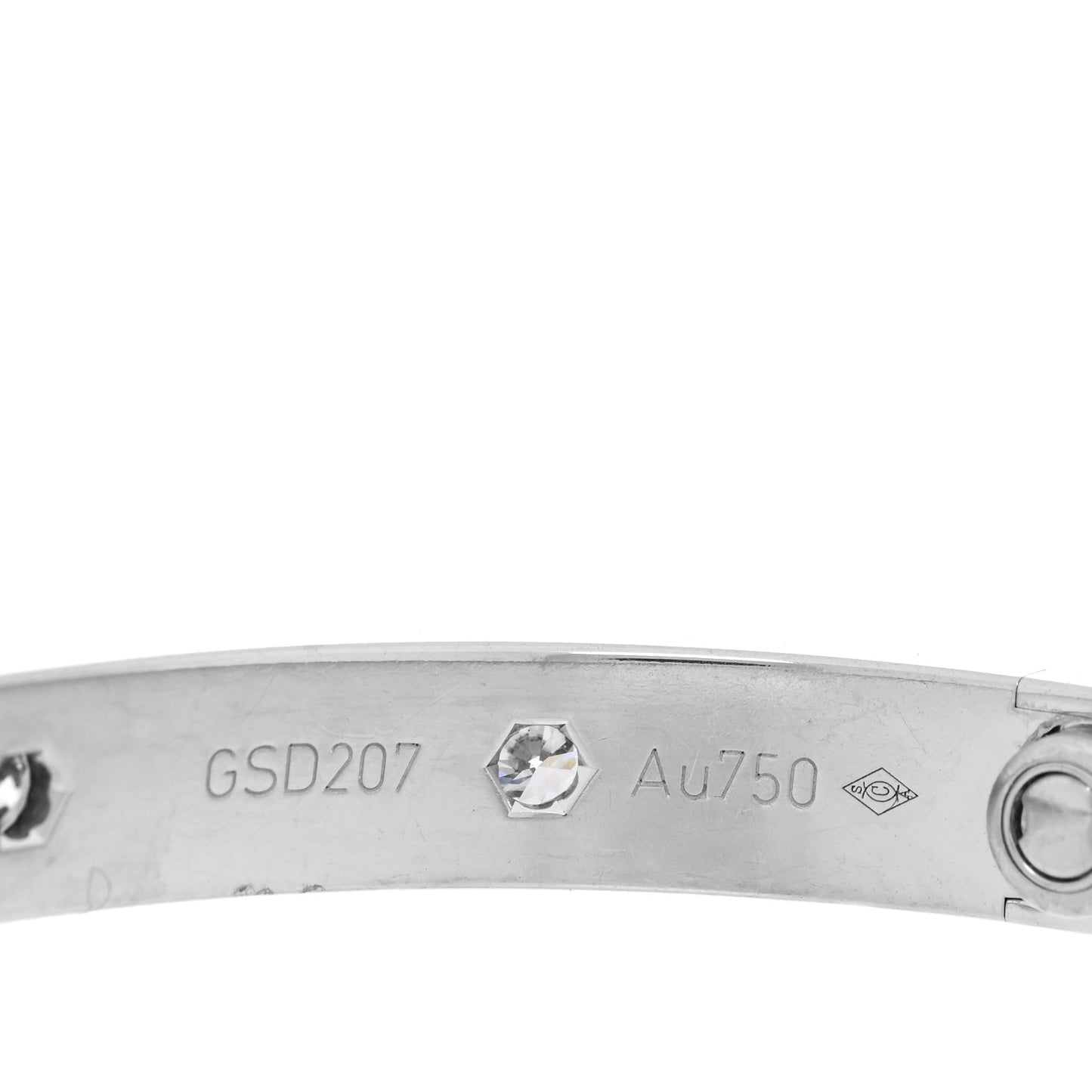 18K White Gold 10 Diamond LOVE Bracelet 17