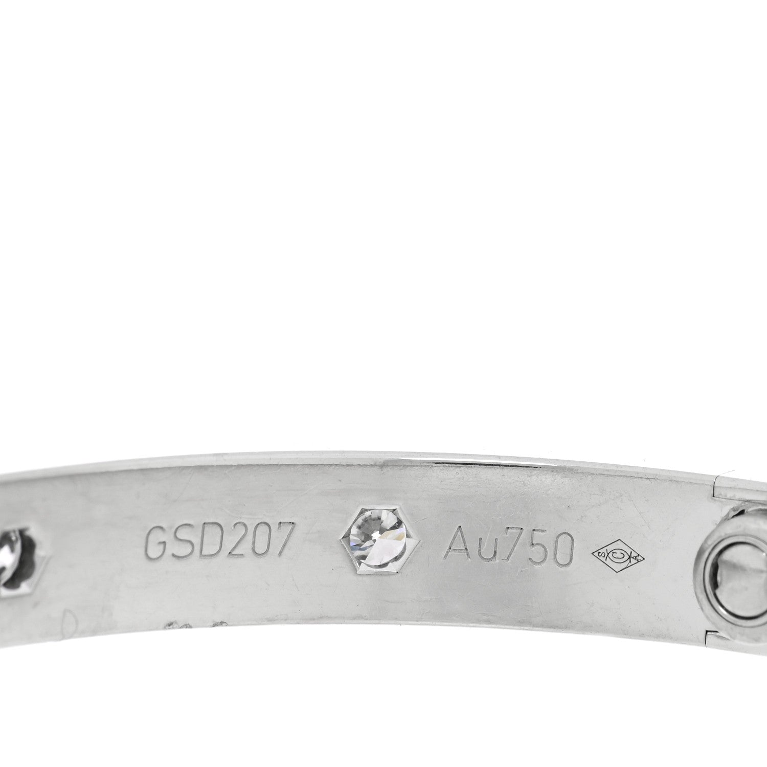 Cartier 18K White Gold 10 Diamond LOVE Bracelet 17 4 of 8