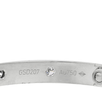 Cartier 18K White Gold 10 Diamond LOVE Bracelet 17 4 of 8