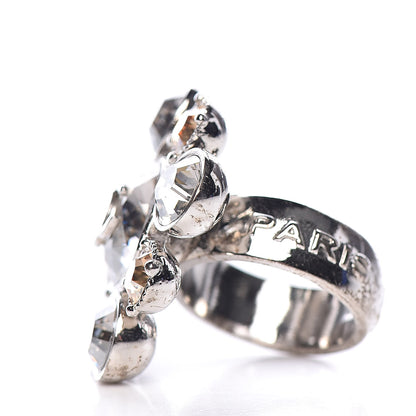 Chanel Crystal CC Ring 6.5 Silver 3 of 7