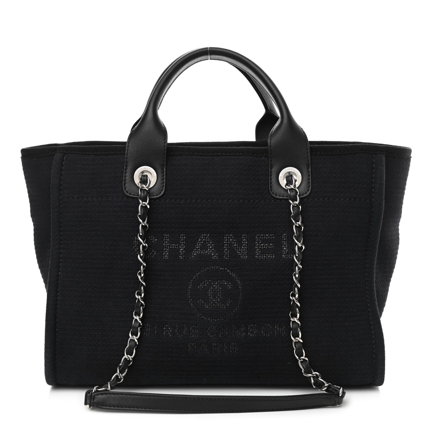 Chanel Mixed Fibers Small Deauville Tote Black 1 of 12