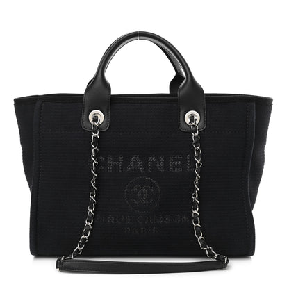Chanel Mixed Fibers Small Deauville Tote Black 1 of 12