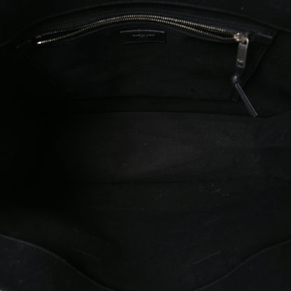 Saint Laurent Linen Calfskin Rive Gauche Tote Black 5 of 8