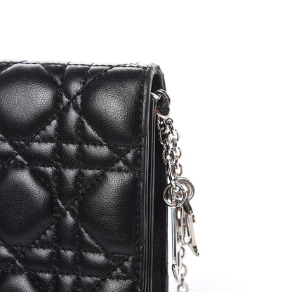 Christian Dior Lambskin Cannage Lady Dior Convertible Clutch Black 8 of 11
