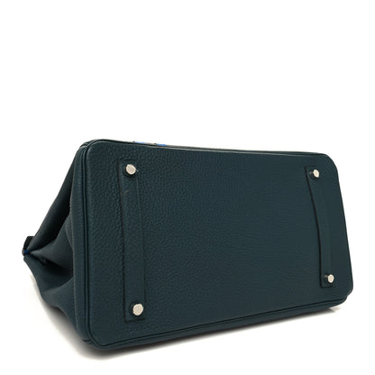 Hermes Togo Swift Officier Birkin 35 Vert Cypress Bleu Zellige 4 of 15