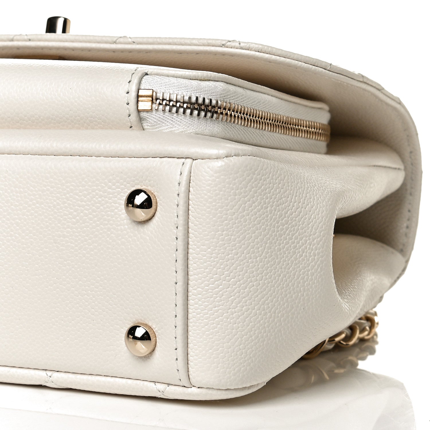 Chanel Caviar Quilted Medium Business Affinity Flap White 10 of 11