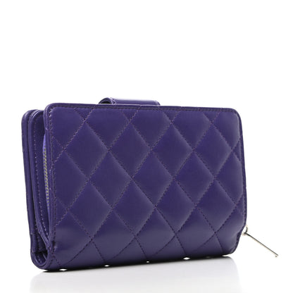 Chanel Lambskin Quilted Reissue Zipped Pocket Wallet Purple. 3 of 11