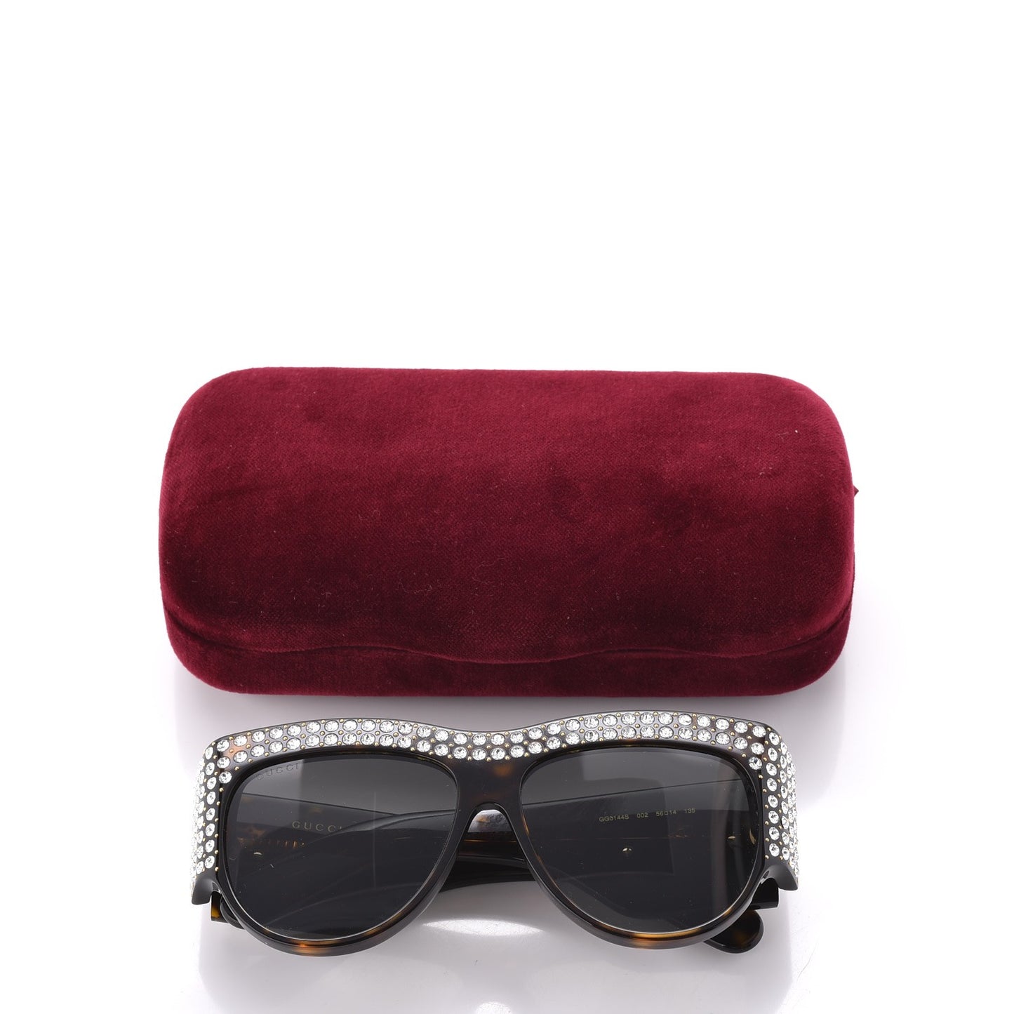 Acetate Crystal Oversize Hollywood Forever Sunglasses GG0144S Tortoiseshell