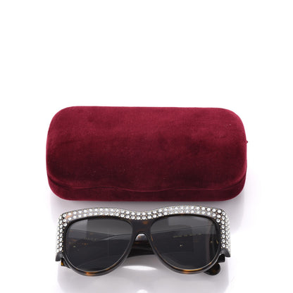 Gucci Acetate Crystal Oversize Hollywood Forever Sunglasses GG0144S Tortoiseshell 8 of 8