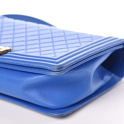 Chanel Lambskin Quilted New Medium Boy Flap Blue 17 of 19