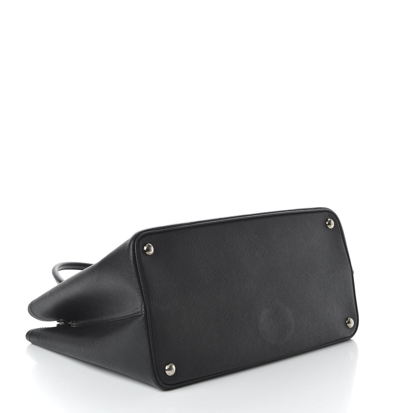 Saffiano Cuir Medium Double Handle Tote Black Fuoco