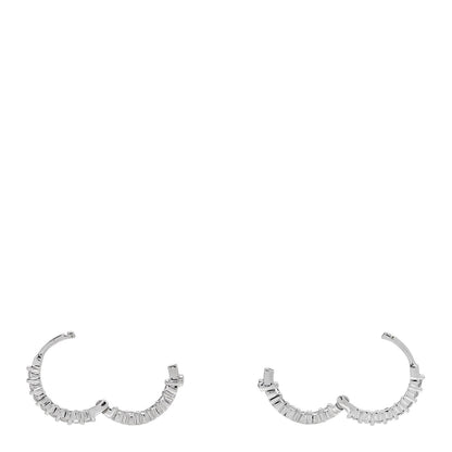 Roberto Coin 18K White Gold Diamond .76ctw Inside Out Hoop Earrings 3 of 5