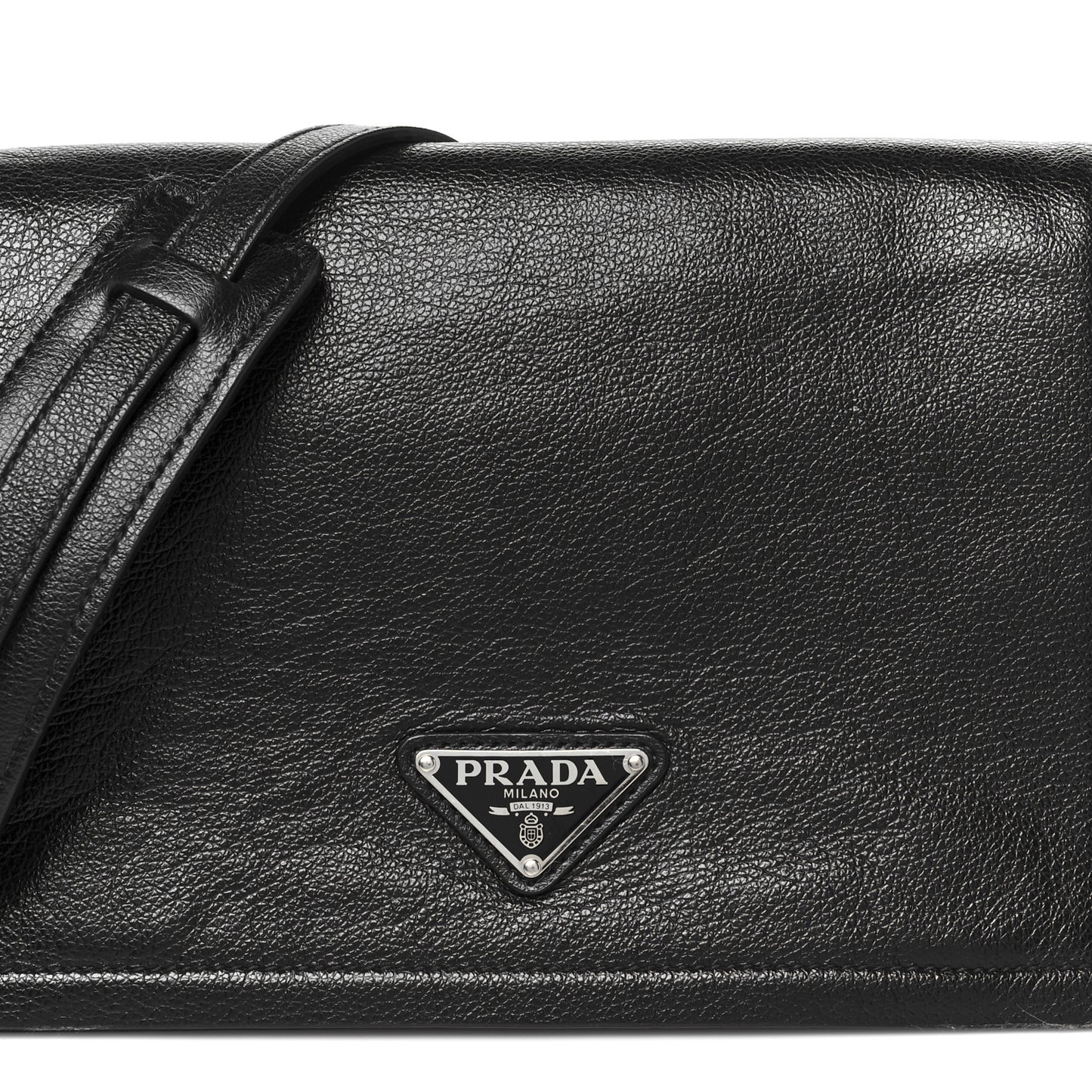 Glace Calf Shoulder Bag Black