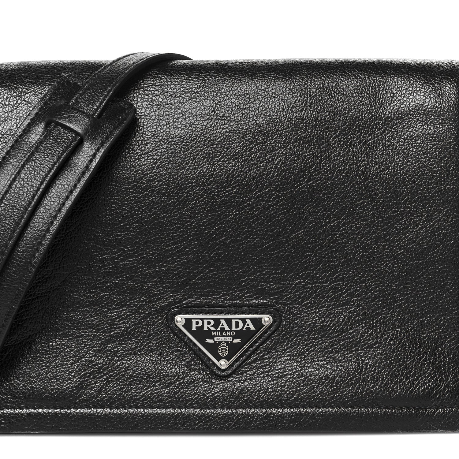 Prada Glace Calf Shoulder Bag Black 8 of 10