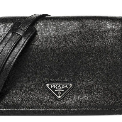 Prada Glace Calf Shoulder Bag Black 8 of 10
