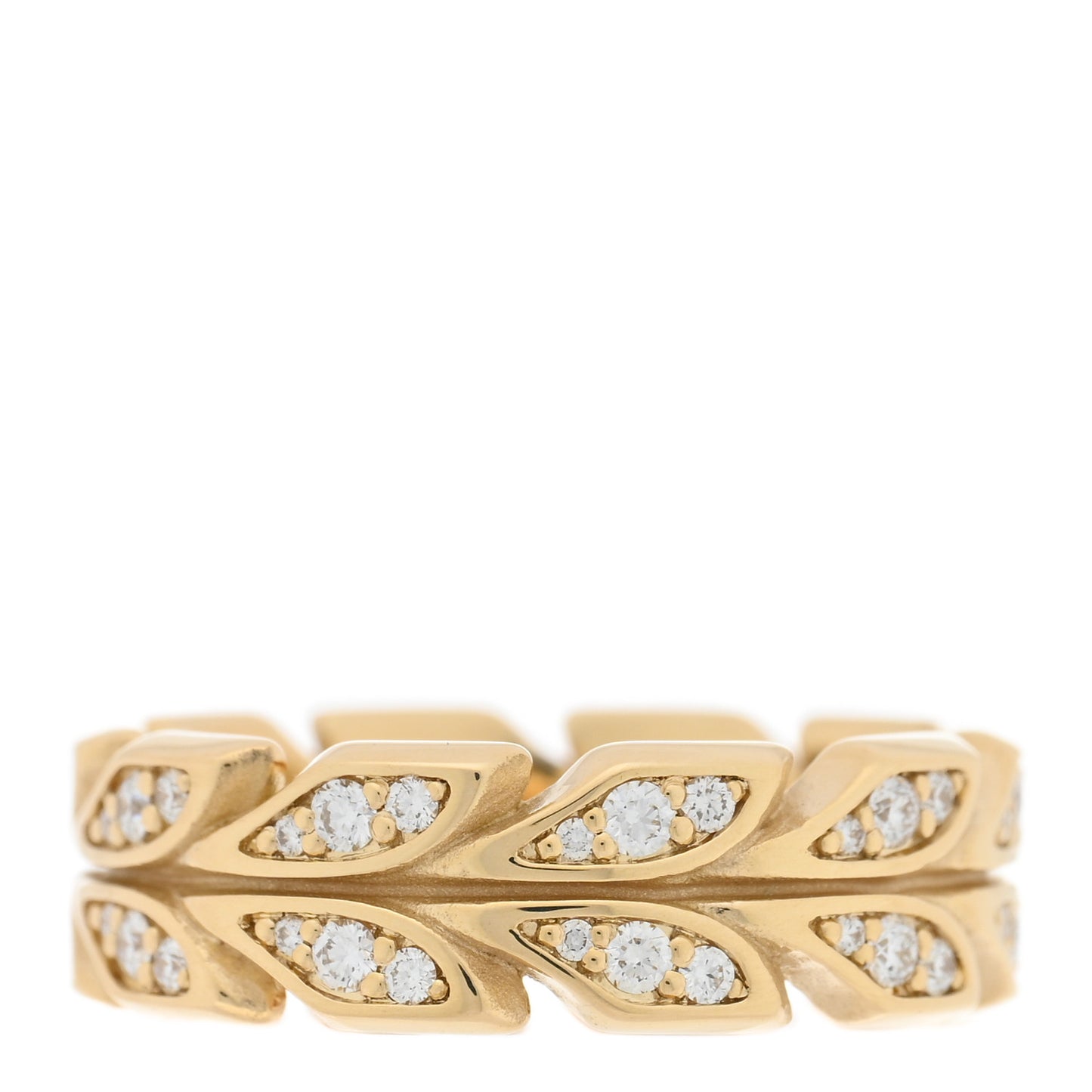 18K Yellow Gold Diamond Victoria Vine Band Ring 53 6.25