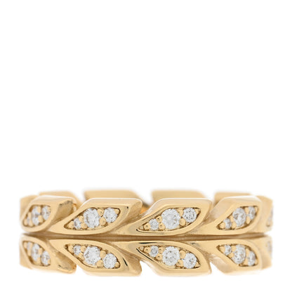 Tiffany 18K Yellow Gold Diamond Victoria Vine Band Ring 53 6.25 1 of 5