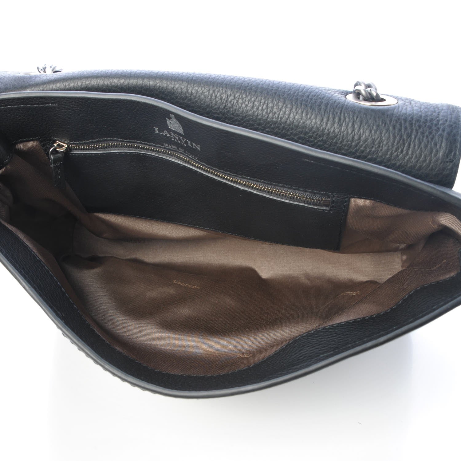 Lanvin Pony Hair Calfskin Zebra Print Medium Happy Shoulder Bag Black White 5 of 6