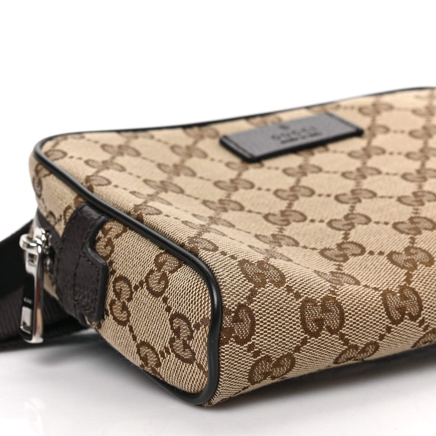 Gucci Monogram Dollar Calfskin Belt Bag Beige Ebony Testa di Moro Marrone Scuro 7 of 9