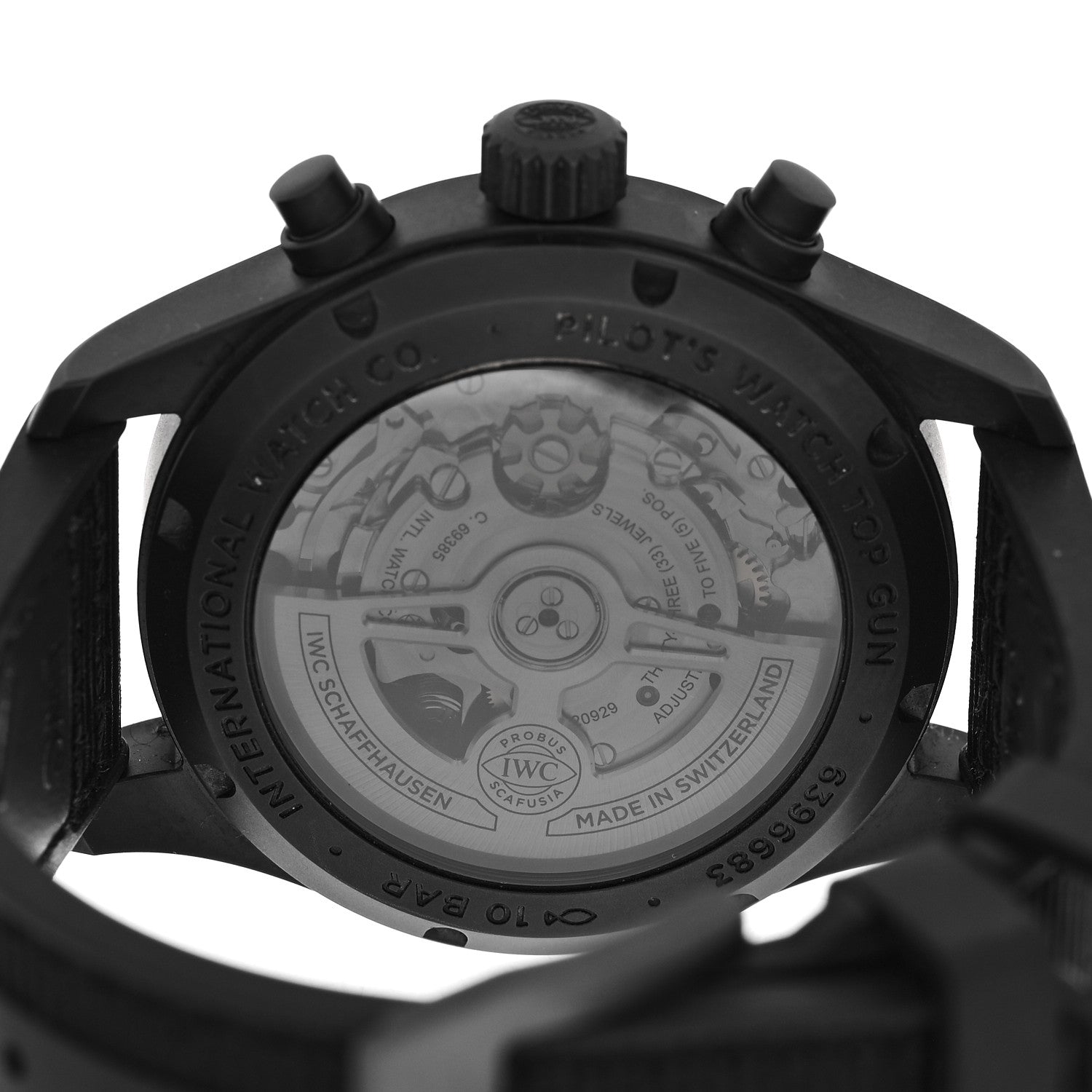 IWC Ceramic Titanium Textile 41mm Pilot Top Gun Chronograph Automatic Watch Black IW388106 4 of 5