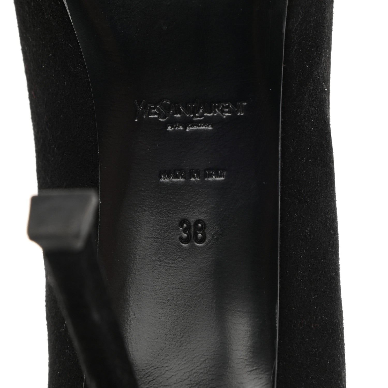 Saint Laurent Suede Calfskin Tribtoo 80 Pumps 38 Black 6 of 8