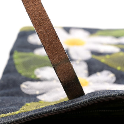 Fendi Denim Flower Applique Tote Blue 15 of 16