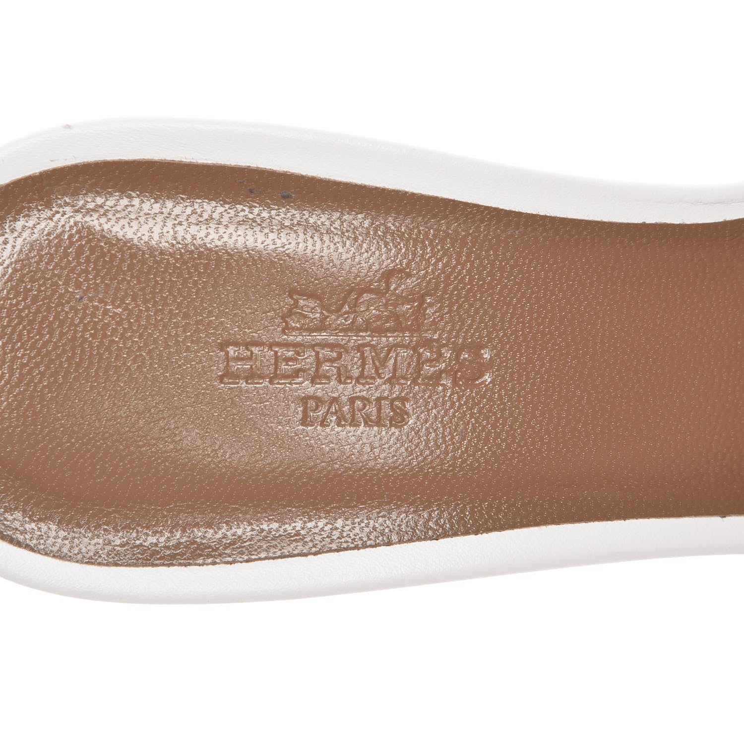 Hermes Calfskin Perforated Oasis Sandals 35 White 7 of 8