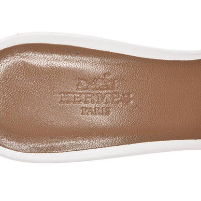 Hermes Calfskin Perforated Oasis Sandals 35 White 7 of 8