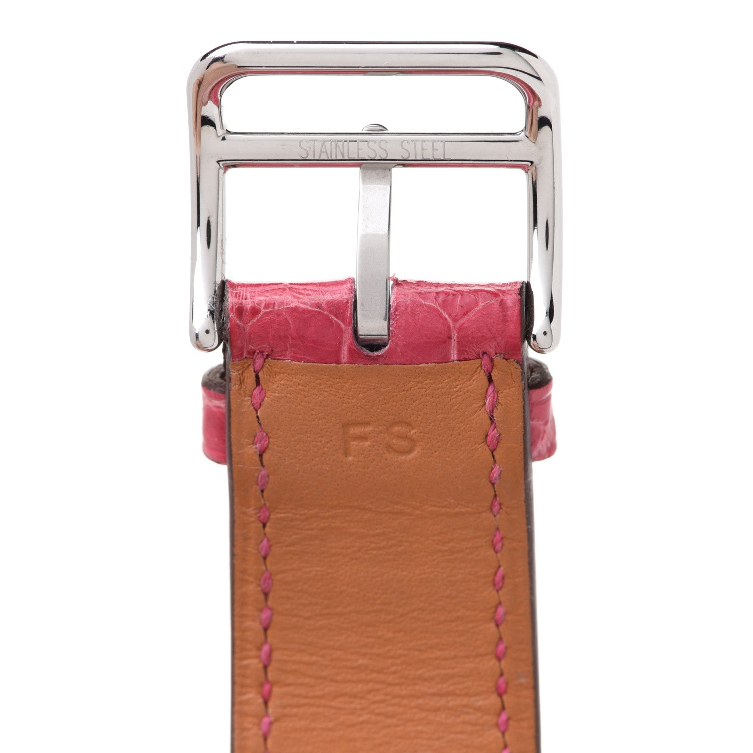 Hermes Alligator Heure H Hour Watch 30mm Strap Framboise 5 of 7