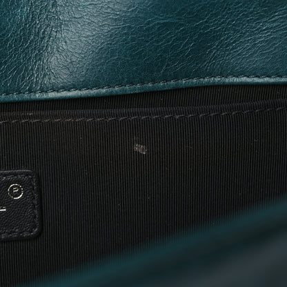 Chanel Calfskin Double Stitch Medium Boy Flap Green 9 of 10