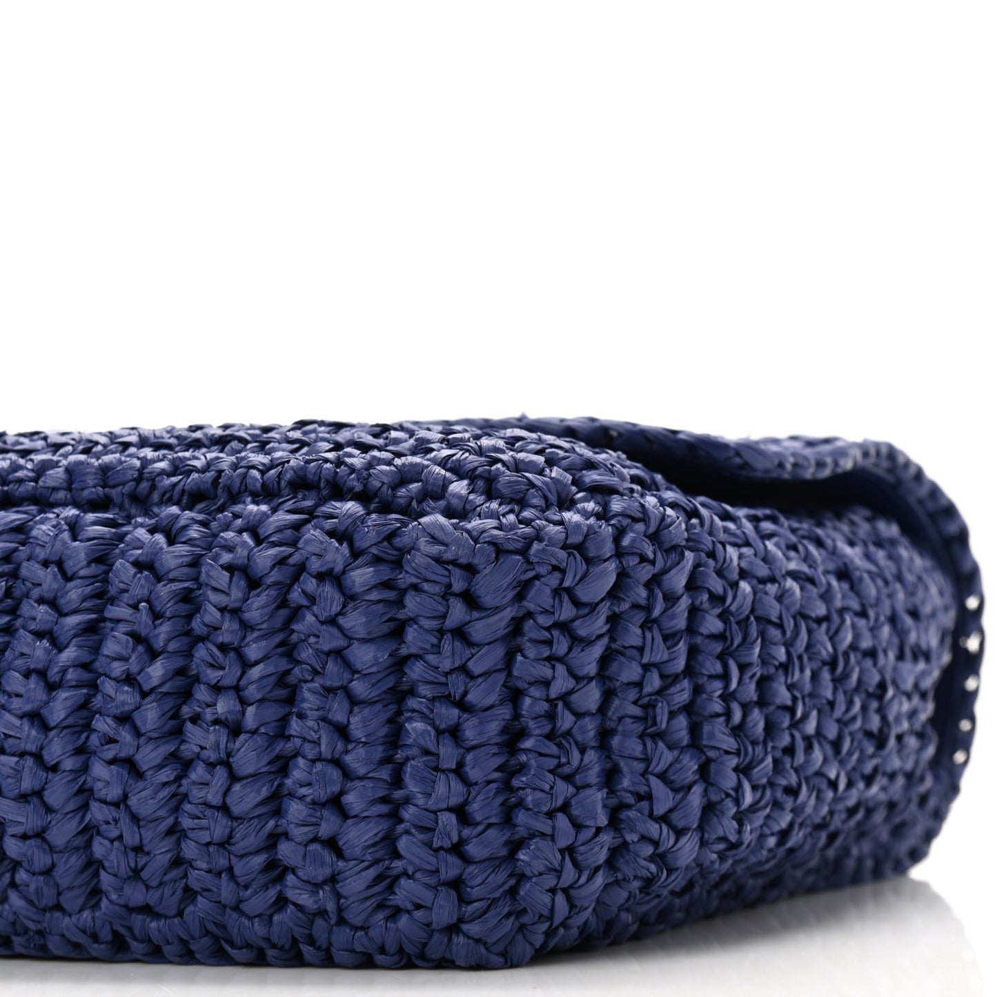 Raffia Calfskin Monogram Medium Niki Chain Satchel Blue