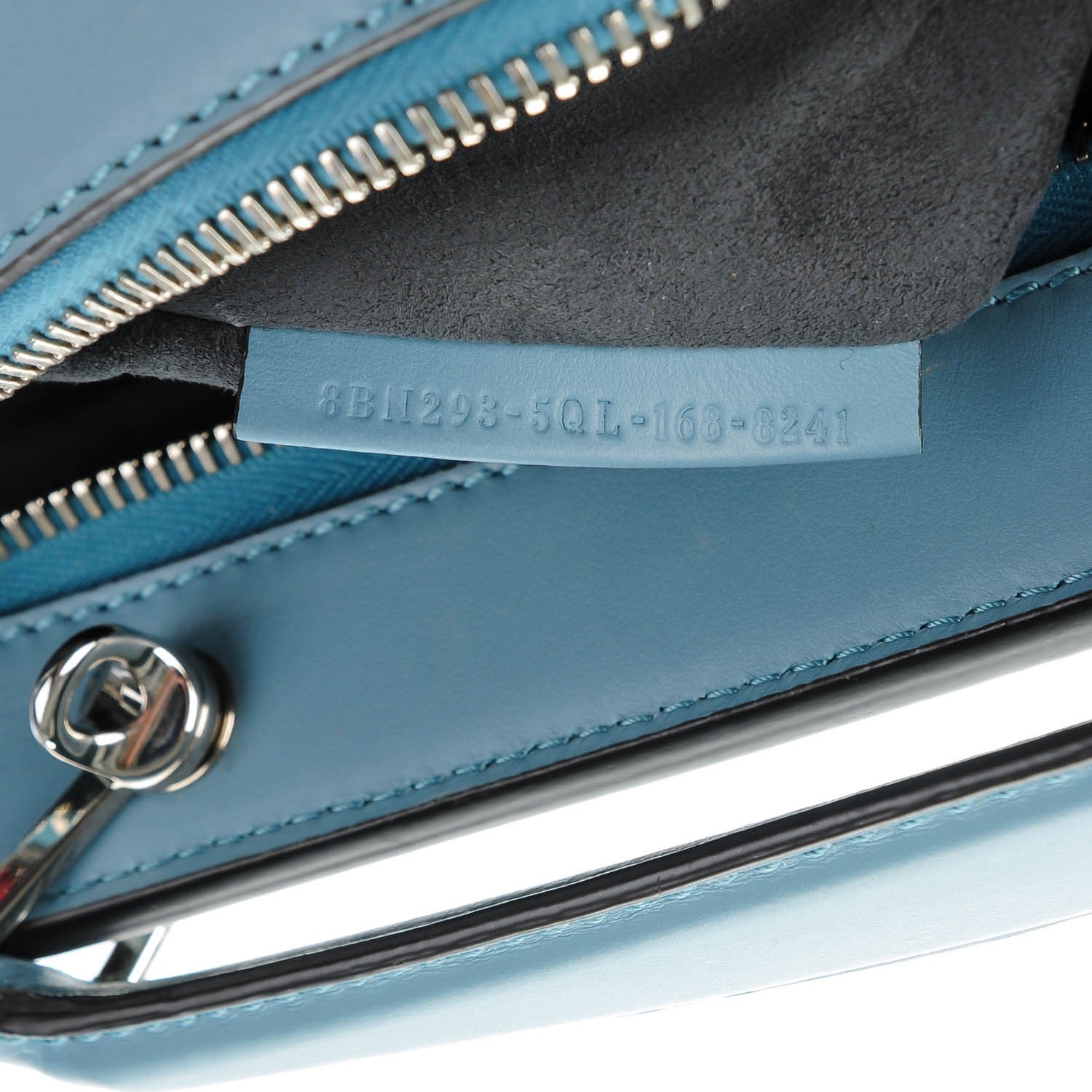 Fendi Vitello Baltico Dolce DotCom Satchel Riviera Blue Notte 6 of 8