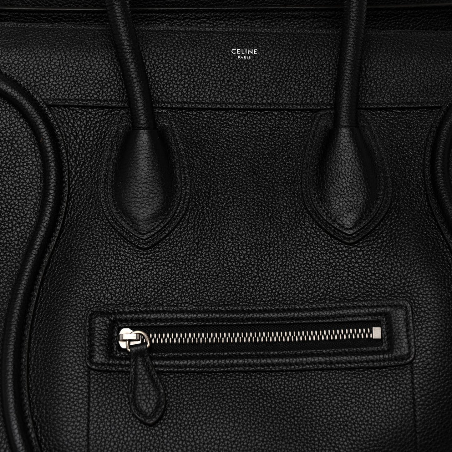 Drummed Calfskin Mini Luggage Black