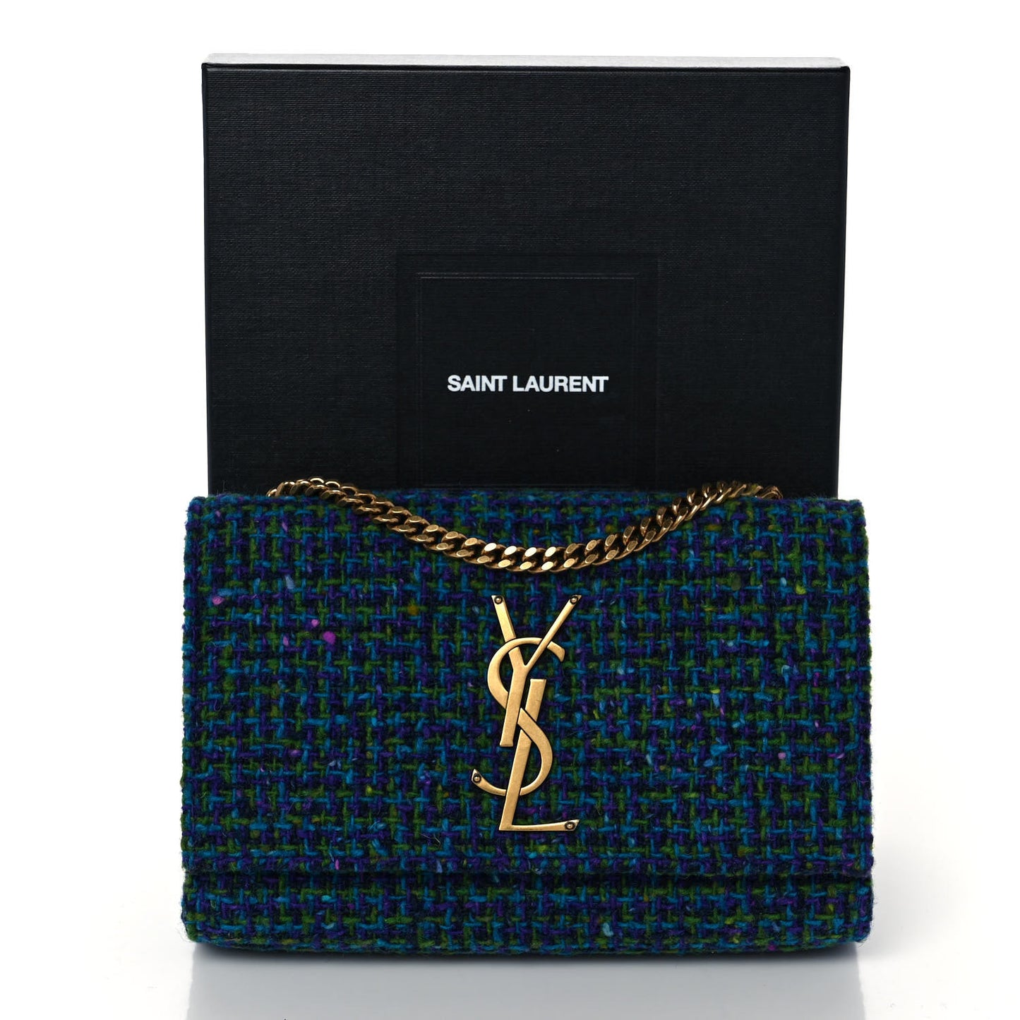 Tweed Small Monogram Kate Satchel Multicolor