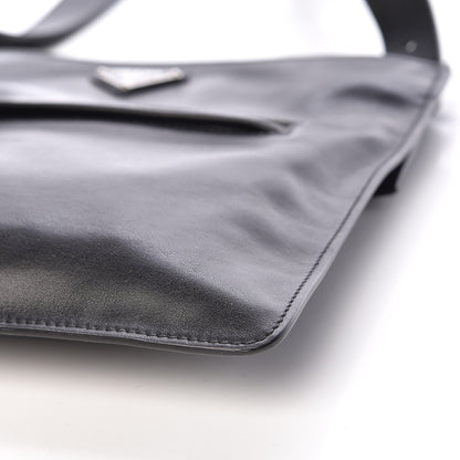 Prada Soft Calf Flat Messenger Bag Black 9 of 10