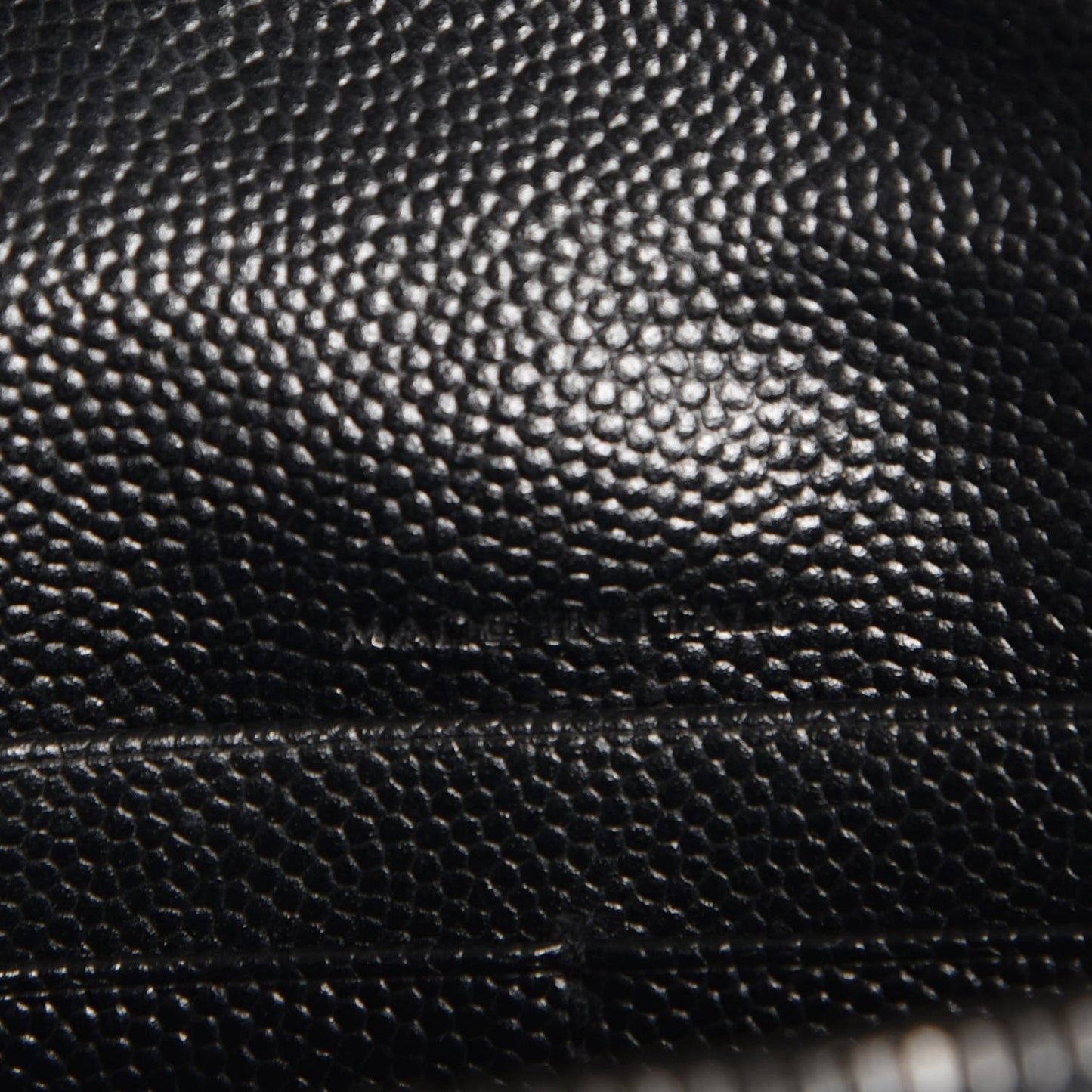 Grain De Poudre Matelasse Chevron Monogram Envelope Chain Wallet Black
