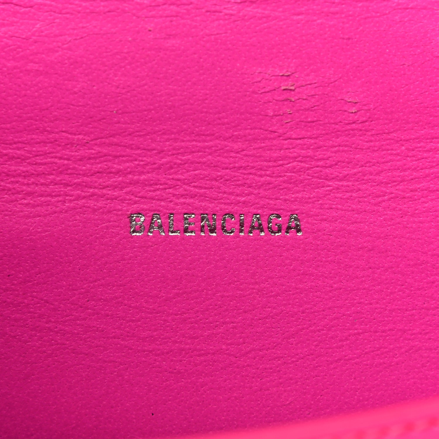 Balenciaga Shiny Box Calfskin Tonal B Hourglass Top Handle Bag XS Fuchsia 5 of 18
