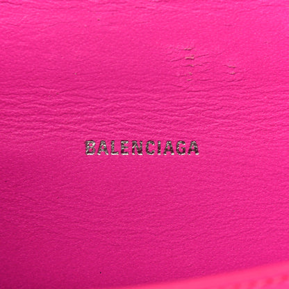 Balenciaga Shiny Box Calfskin Tonal B Hourglass Top Handle Bag XS Fuchsia 5 of 18