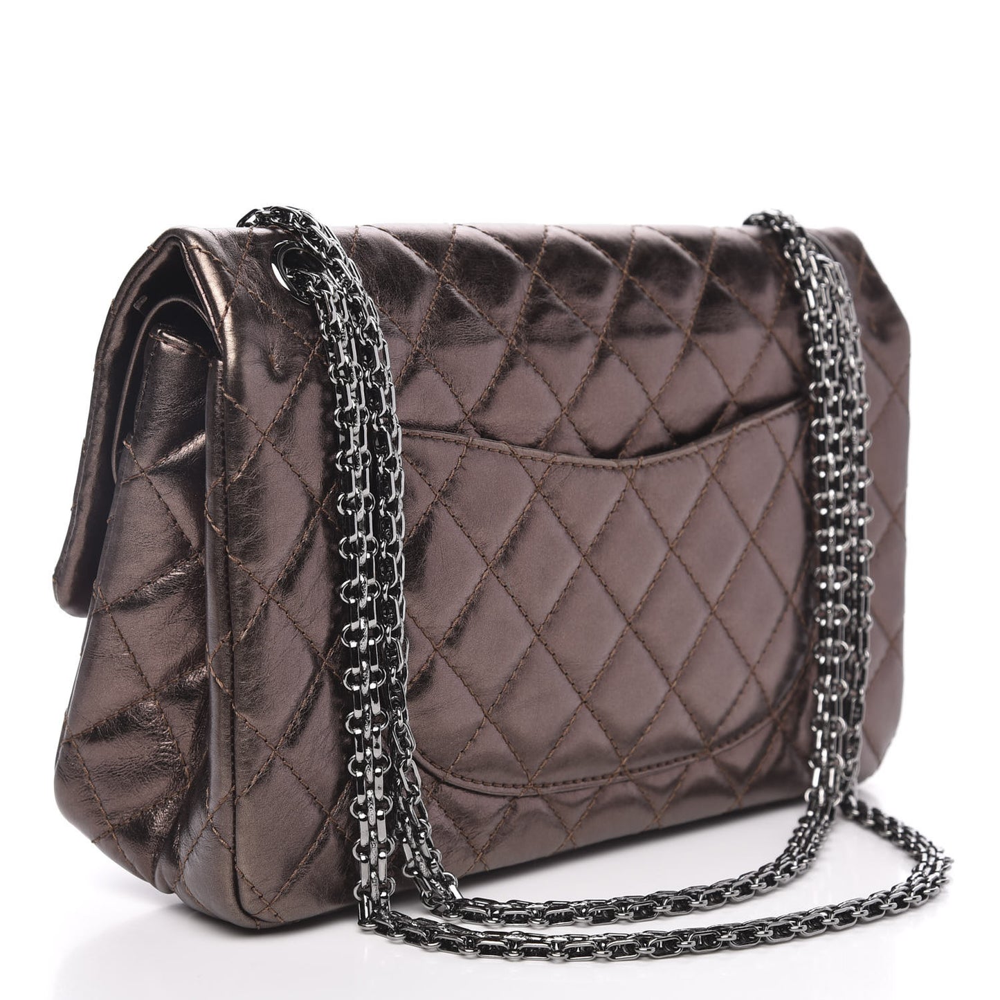 Metallic Aged Calfskin Quilted 2.55 Reissue 225 Flap Bronze